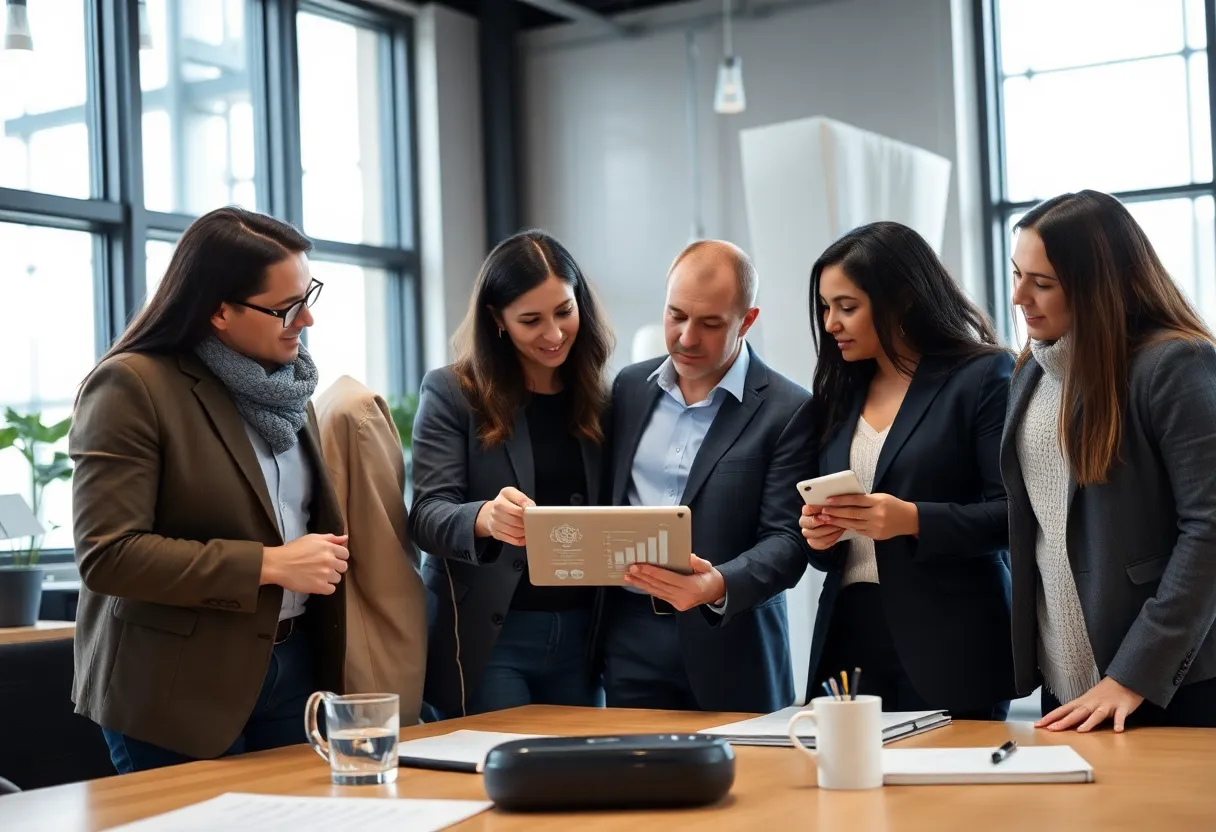Project managers discussing project strategies