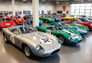 Historic racing sports cars at the Simeone Foundation Automotive Museum