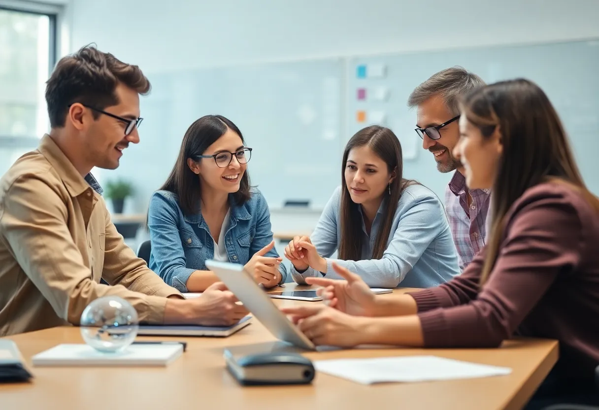 Educators learning about AI integration in a classroom