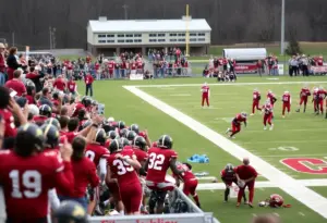 Avonworth players celebrating their PIAA 3A Football Championship victory.