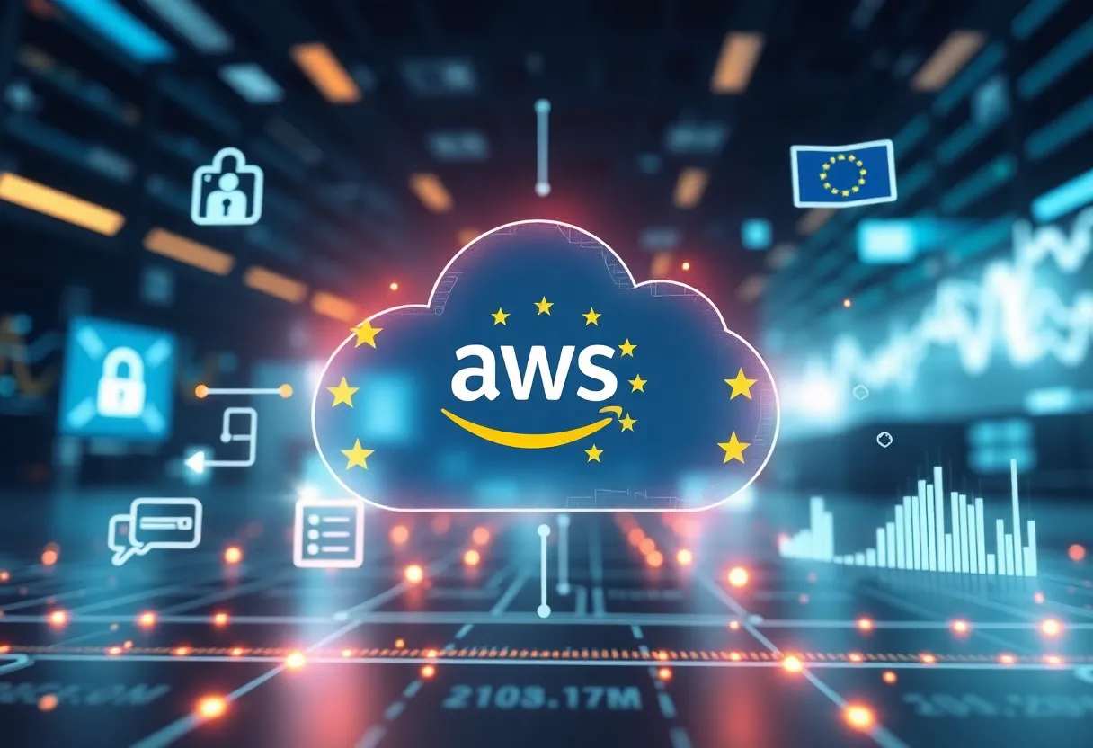 Illustration of AWS European Sovereign Cloud with data protection themes
