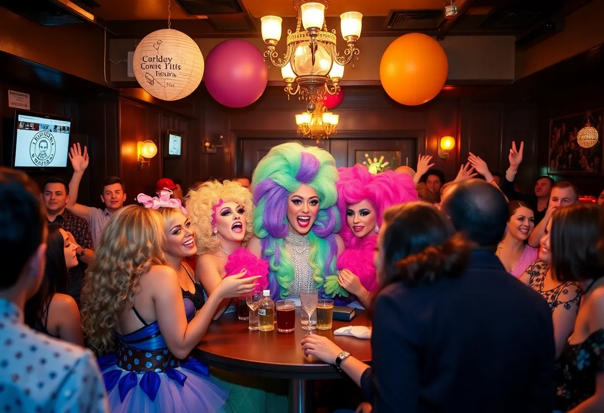Drag queens performing at Big Wig Brunch in Philadelphia