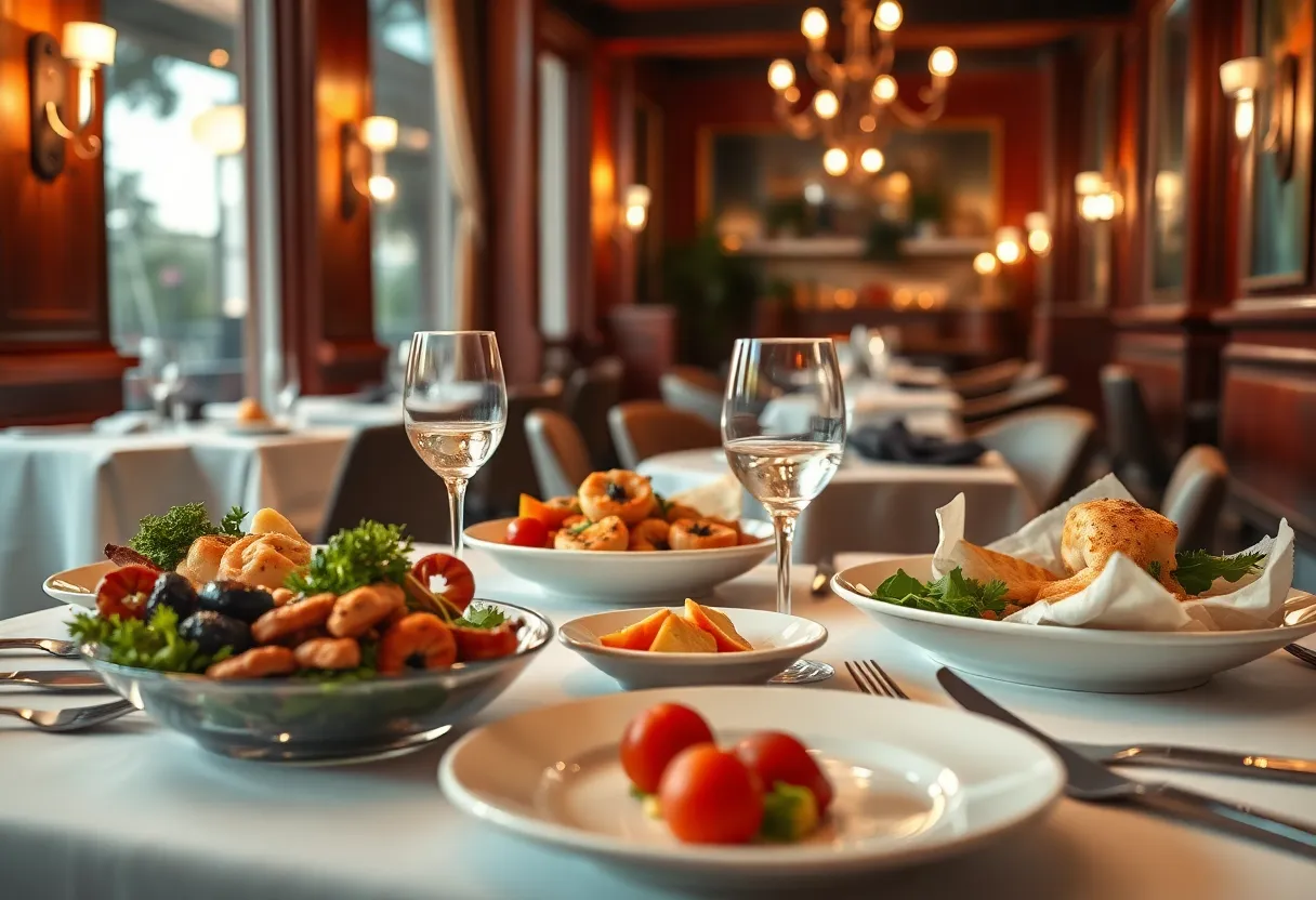 Elegant seafood dinner setting at Blackfish BYOB