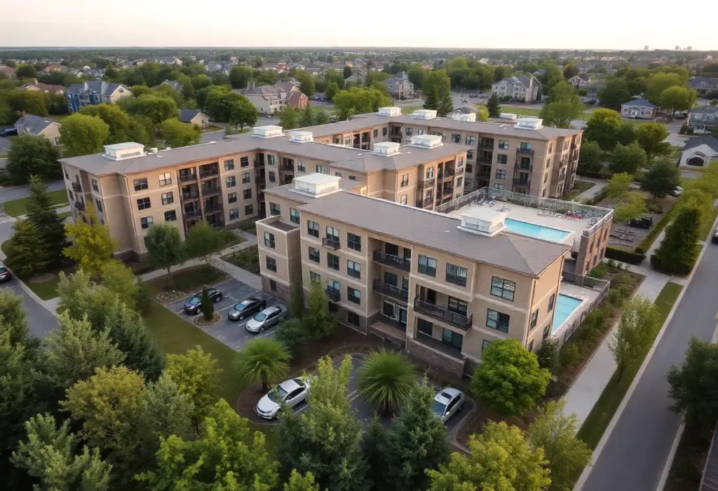 Garden-style multifamily property featuring modern architecture and community amenities.
