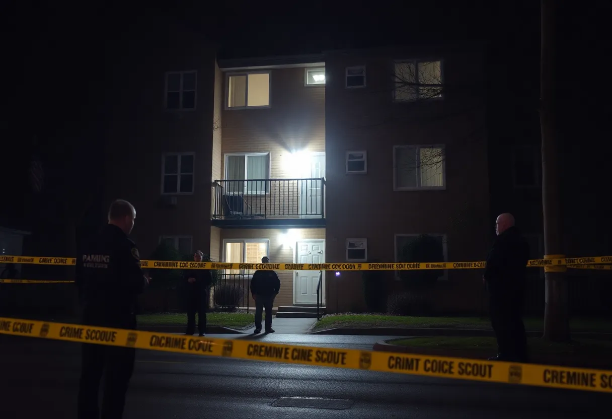 Police outside Mill Creek Apartments during home invasion investigation