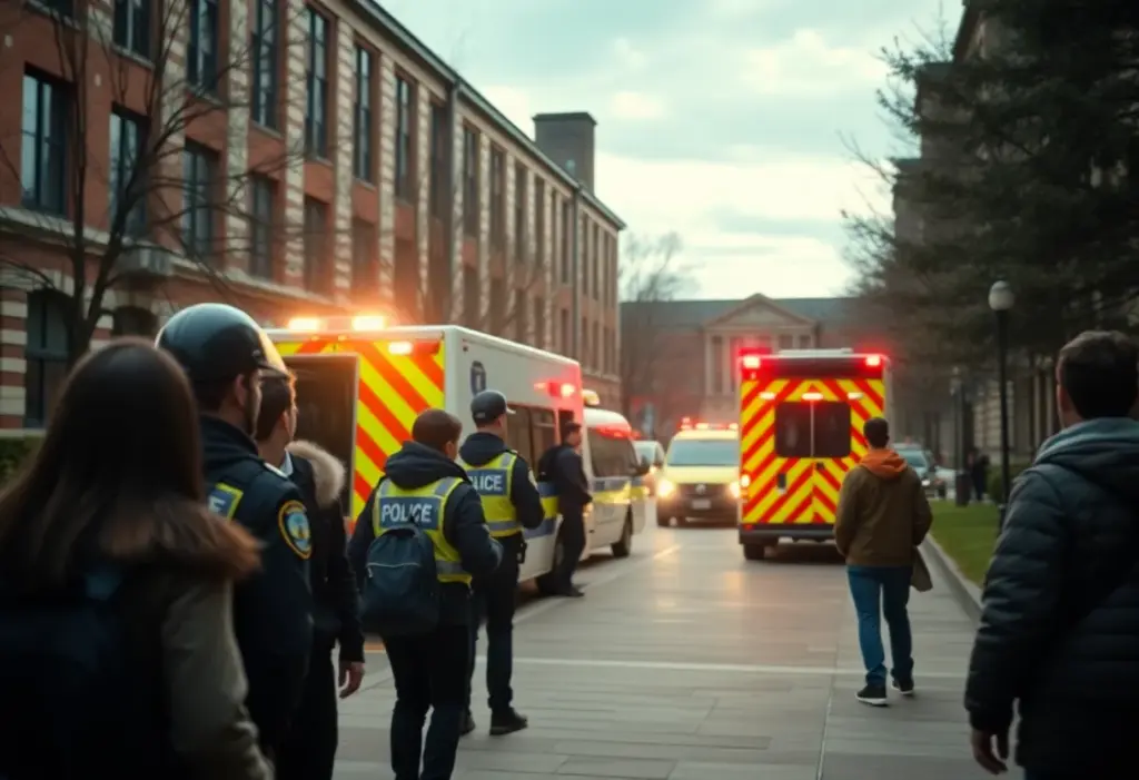 Police response on Brown University campus after shooting incident