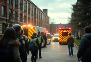 Police response on Brown University campus after shooting incident