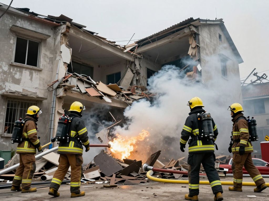 Property collapsing during firefighting efforts in Camden