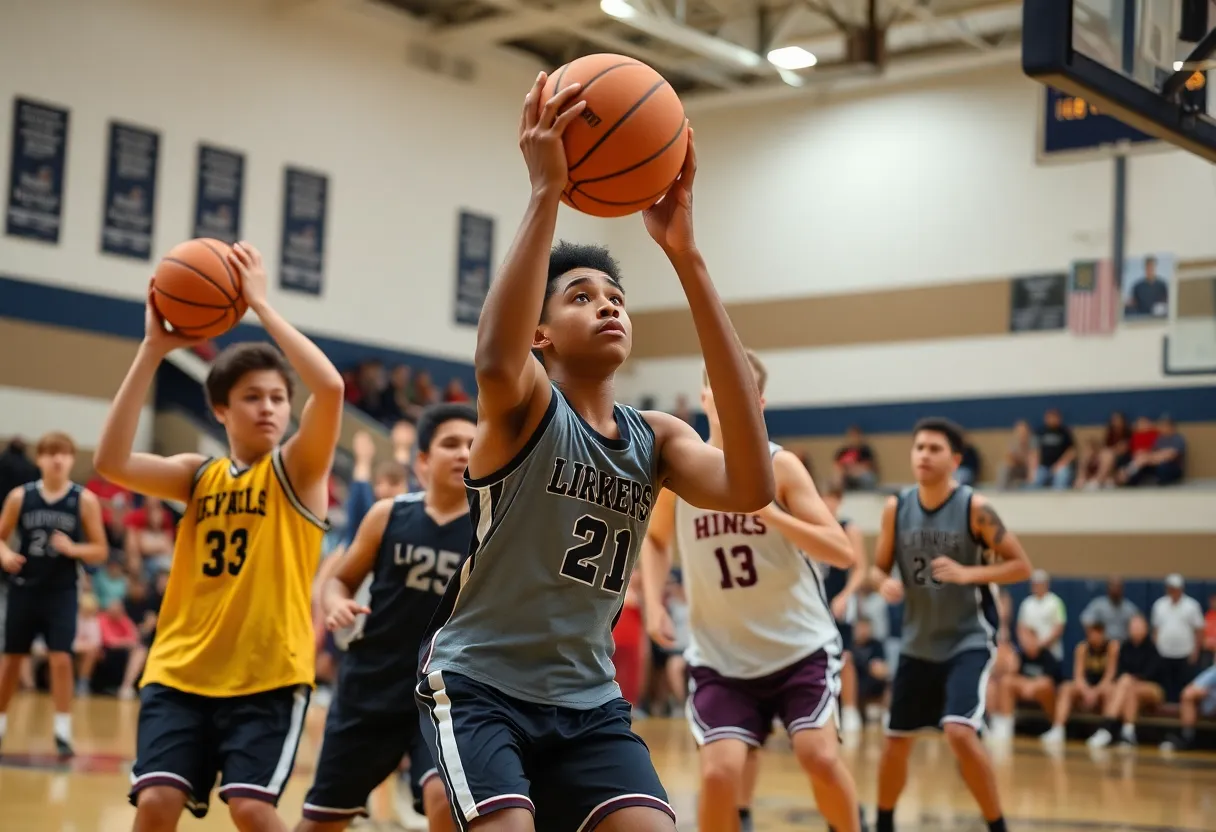Catasauqua High School basketball players in action during a tournament.