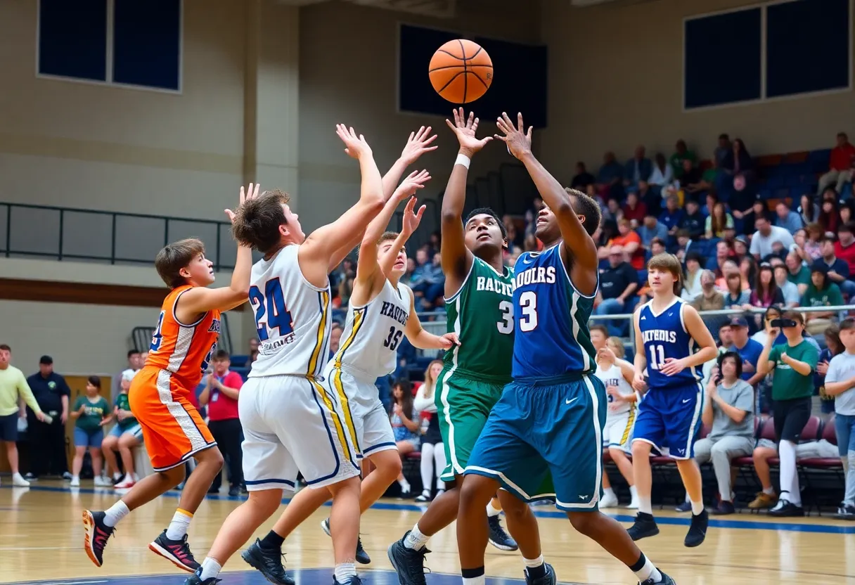 Philadelphia Academy Charter high school basketball game action