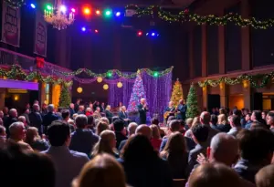 Crowd enjoying the Christmas In Hawaii concert at PhilaMOCA