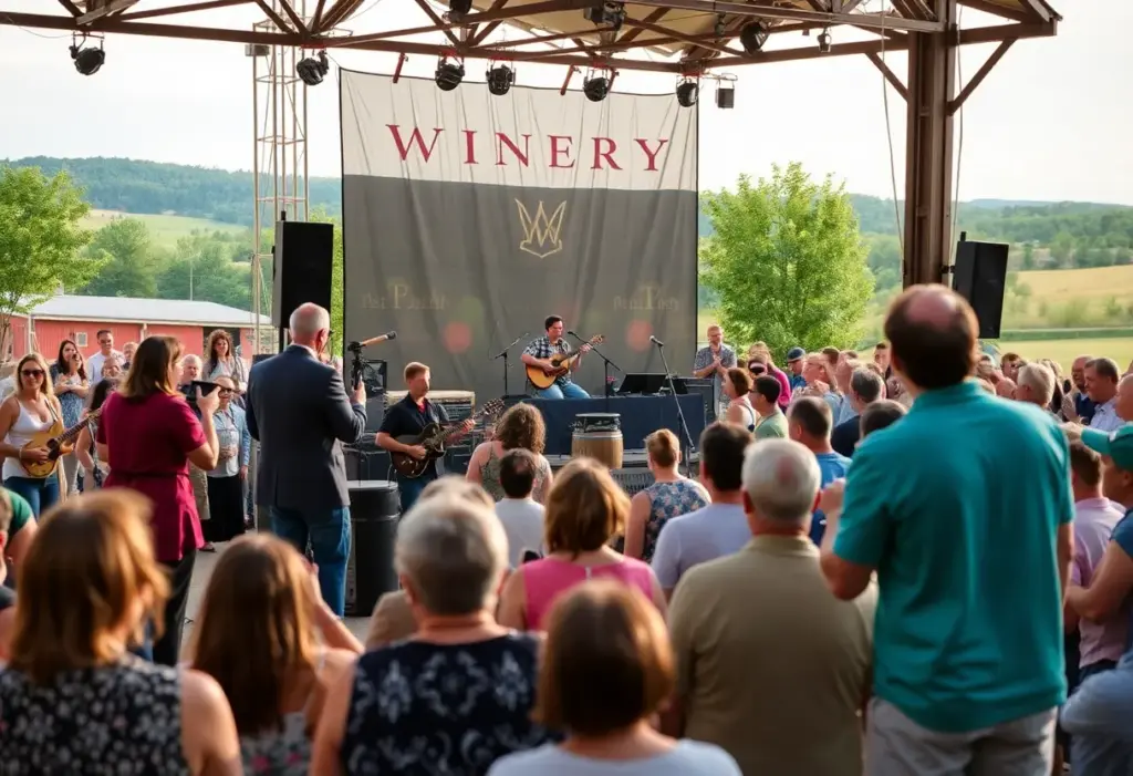 Concert scene at New Hope Winery featuring Classic Stones Live
