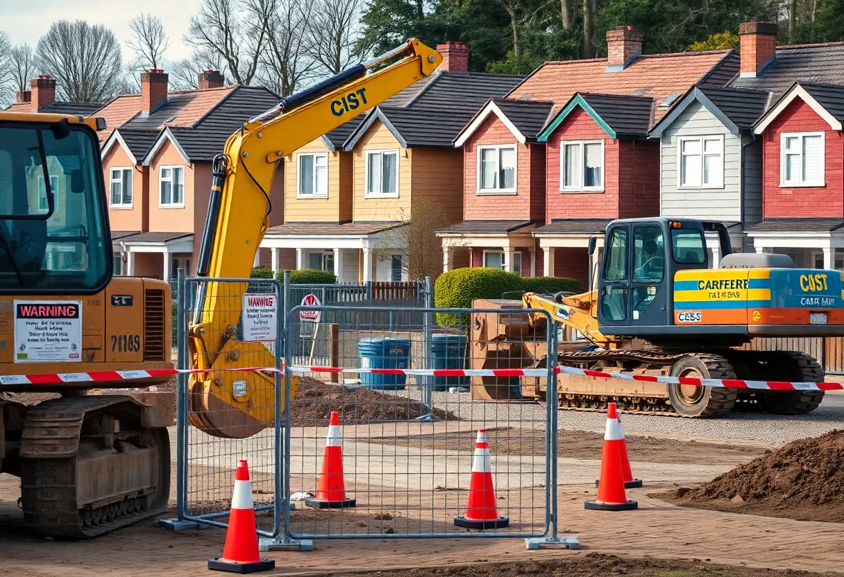 Construction site highlighting safety issues