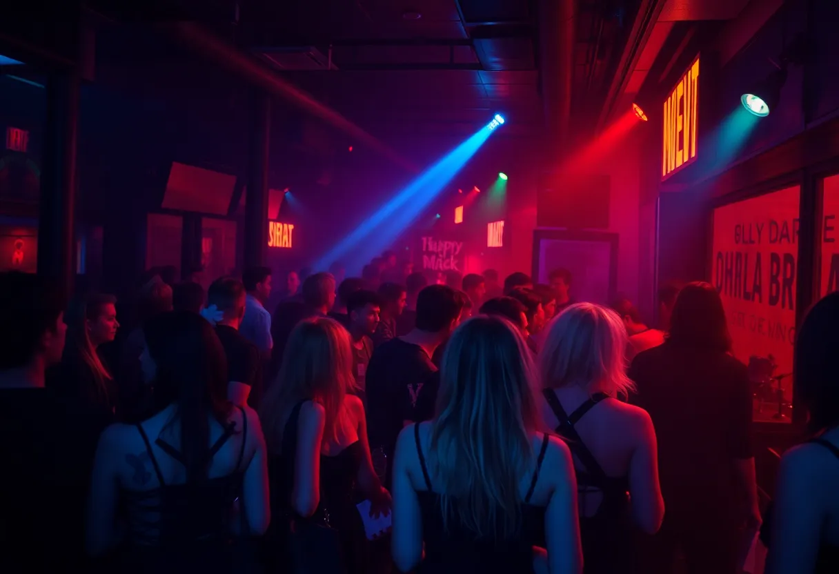 Atmosphere from the CRIMEWAVE darkwave party at Kung Fu Necktie