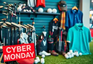 A variety of golf equipment on sale for Cyber Monday