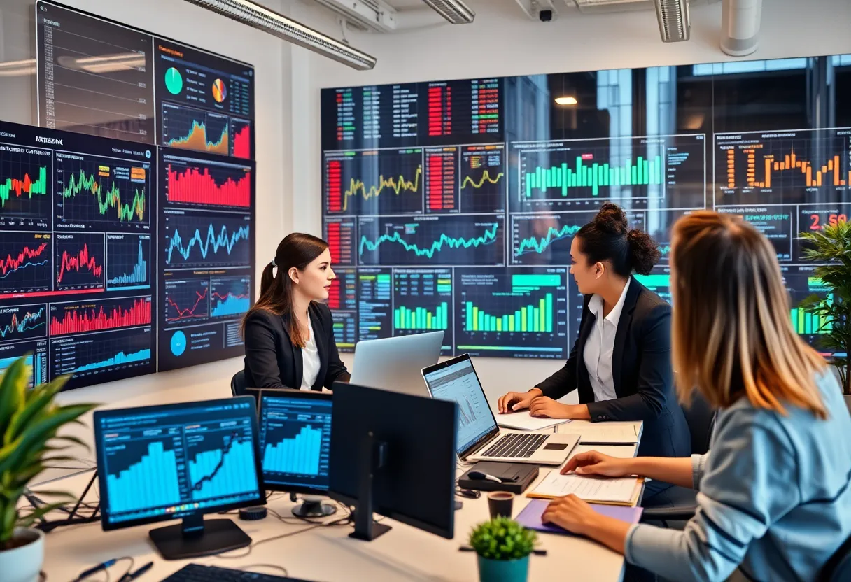 A collaborative workspace illustrating financial data analysis related to private funds.