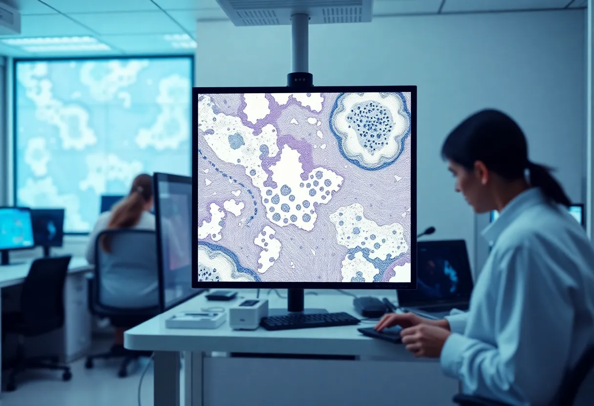 Advanced digital pathology laboratory with AI integration for tissue sample analysis