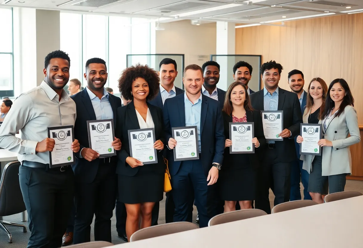 Award ceremony for Diversified LLC showcasing workplace excellence