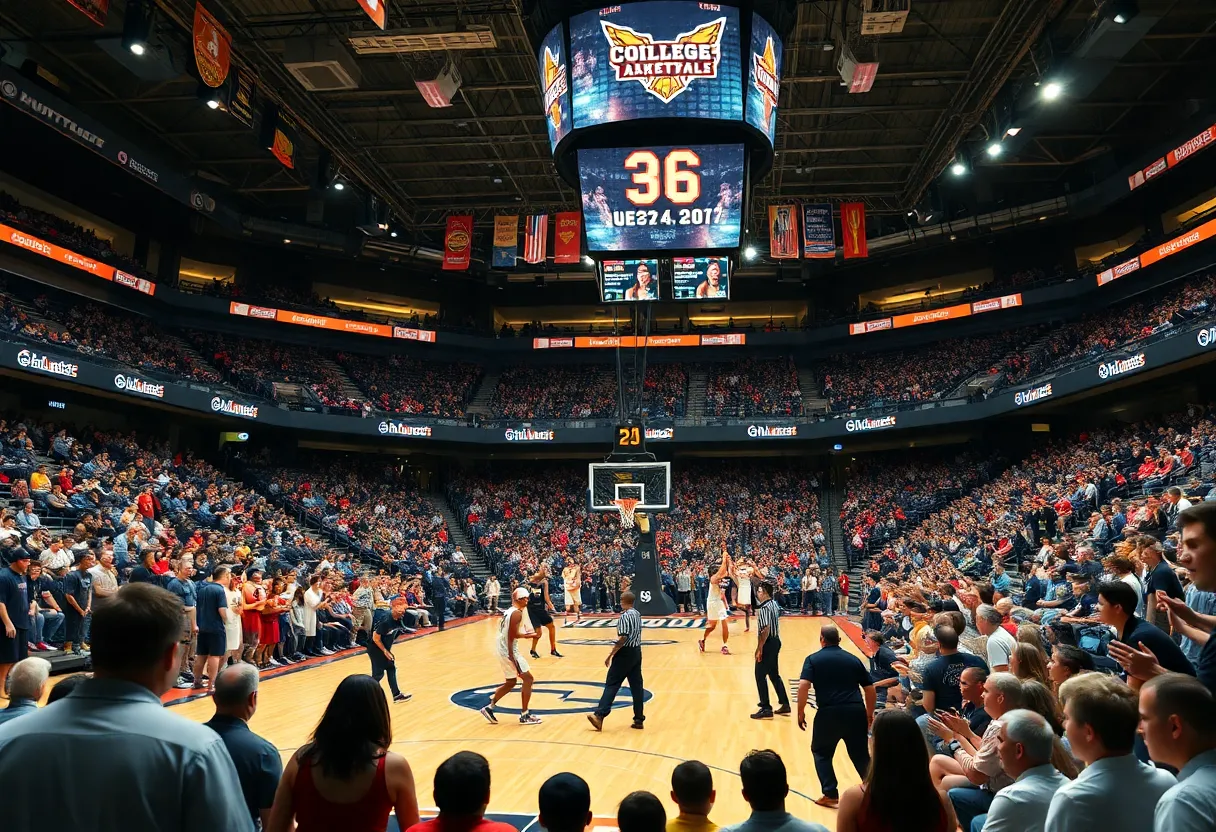 Fans cheering at a Drexel University basketball game