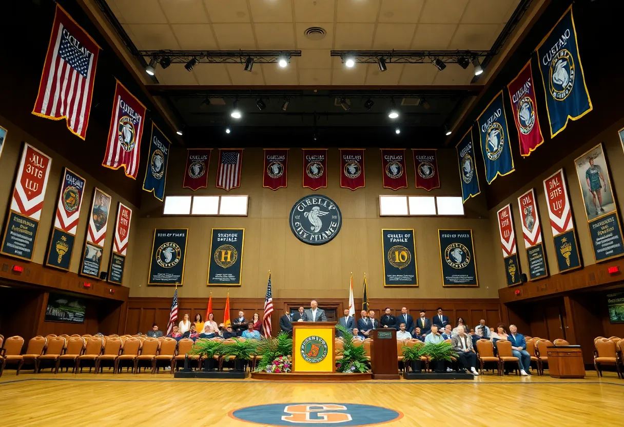 Ceremony setting for Drexel University Hall of Fame induction.