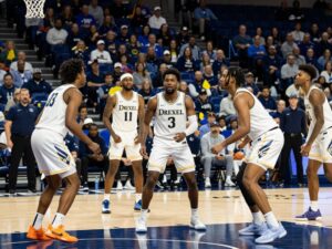 Drexel University basketball team competing against University of Maine