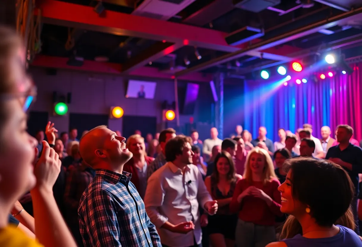 Audience enjoying a comedy show at Punch Line Philly