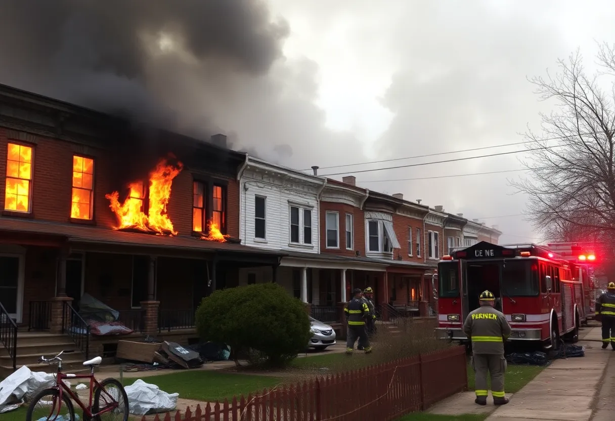 Fire-damaged rowhomes in East Germantown