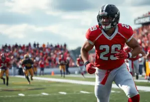 Running back in action on the football field