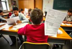 Students in a Philadelphia classroom facing a budget crisis.
