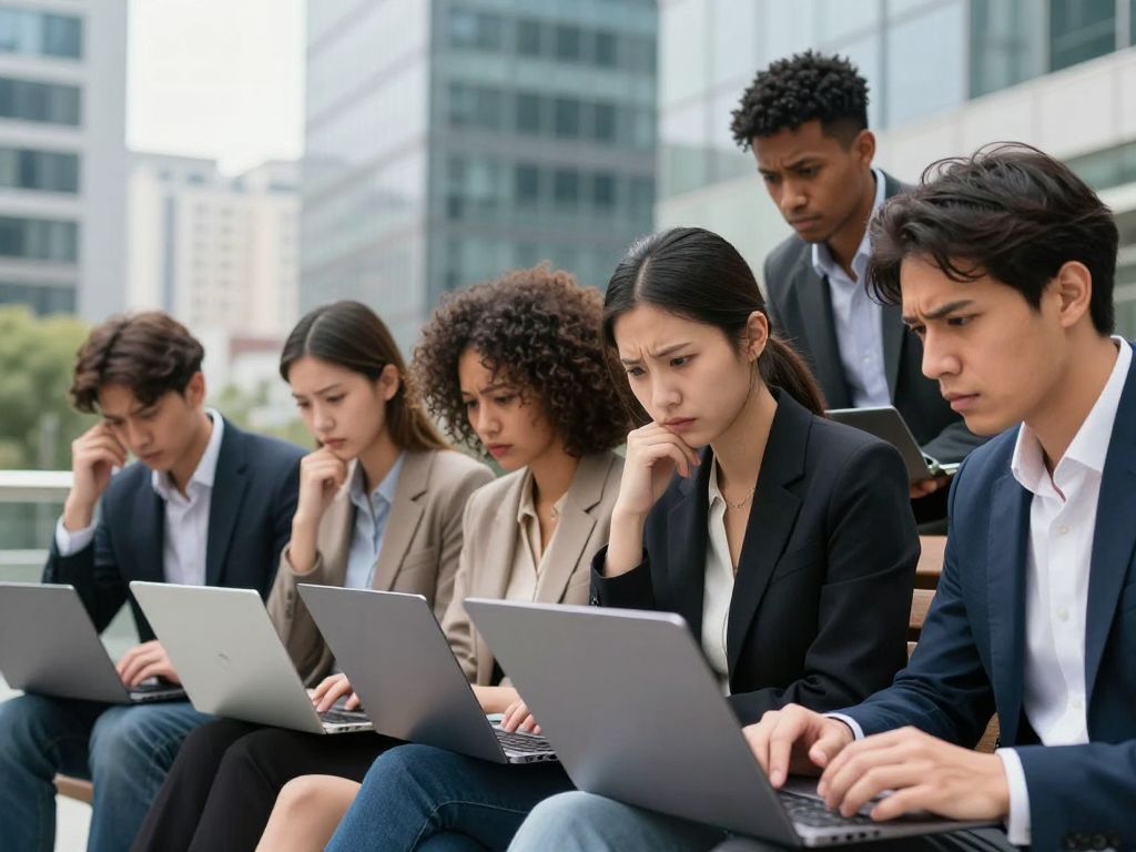Young professionals looking at job listings in Philadelphia