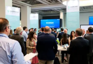 Participants at Harmony Biosciences' healthcare conference exchanging ideas