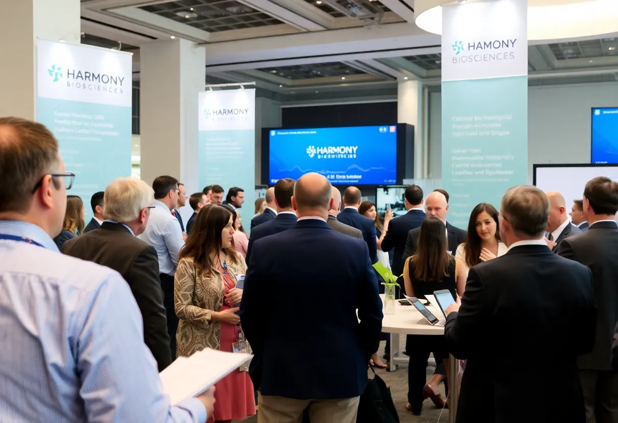 Participants at Harmony Biosciences' healthcare conference exchanging ideas