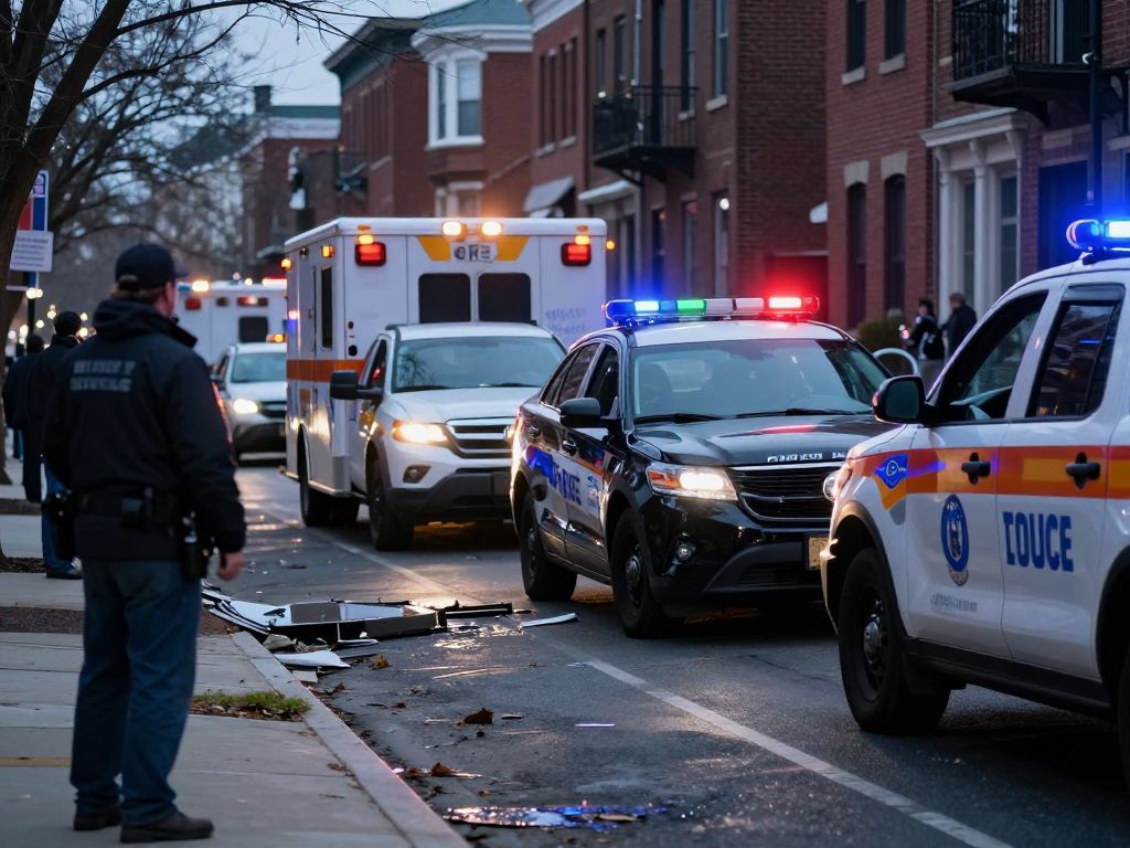Emergency response at a hit-and-run scene in Philadelphia