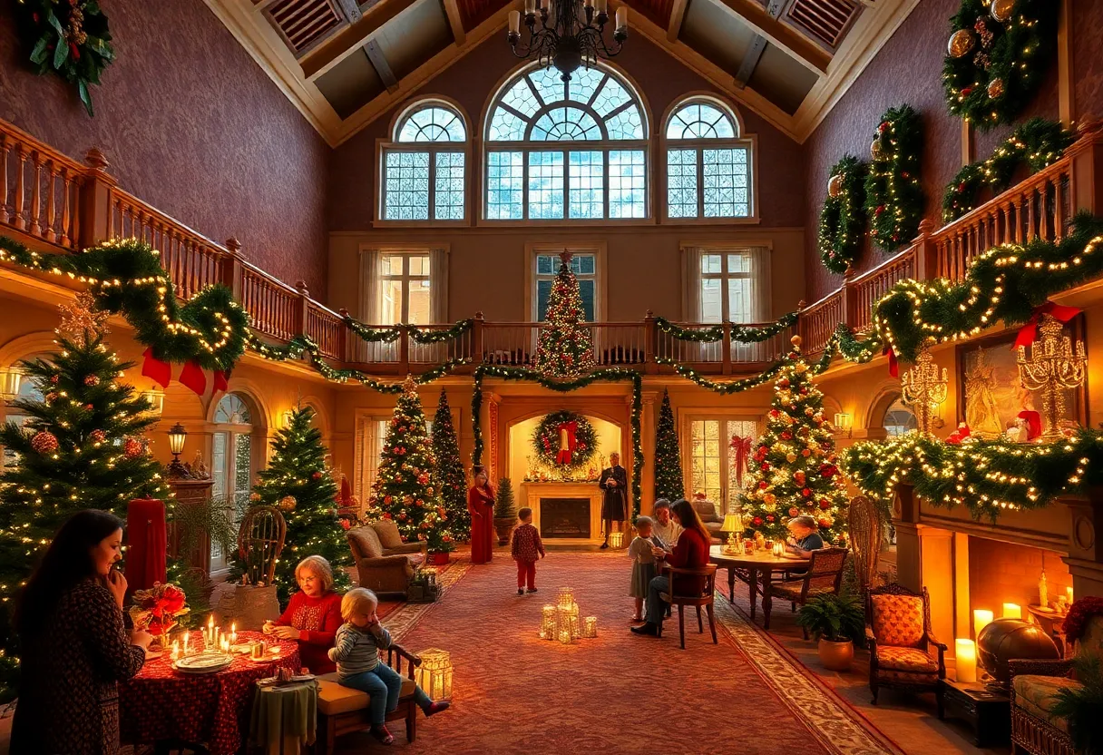 Decorated mansion for holiday event in Elverson