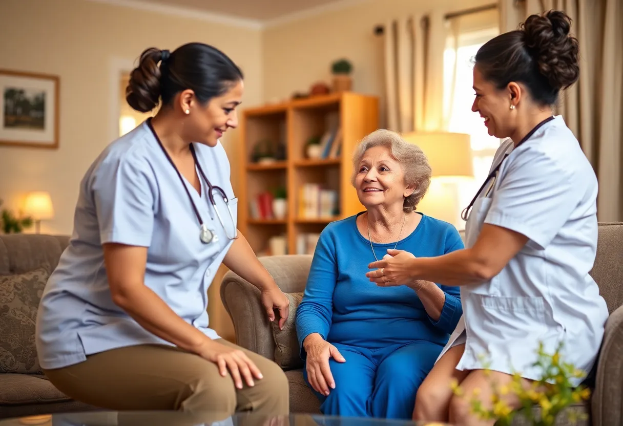 Caregivers providing in-home services to seniors