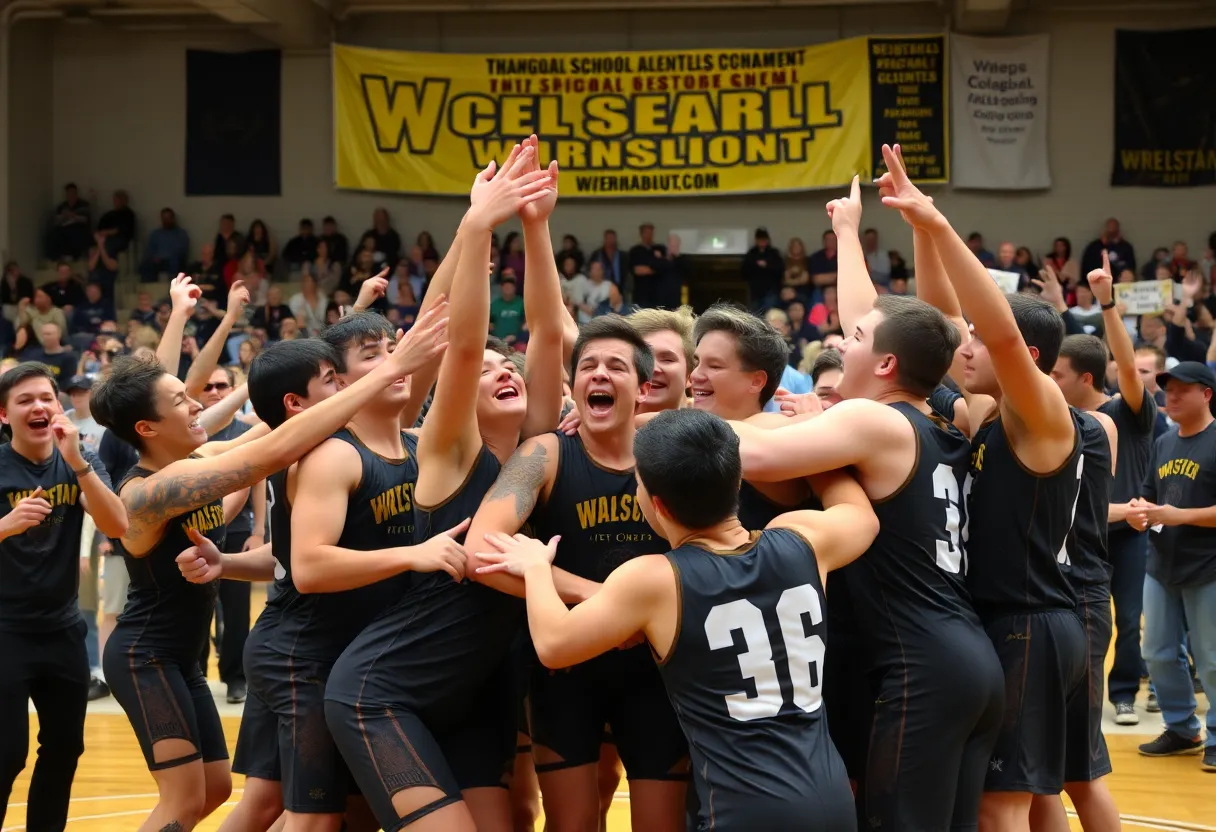 Indians wrestling team celebrating their success at a tournament