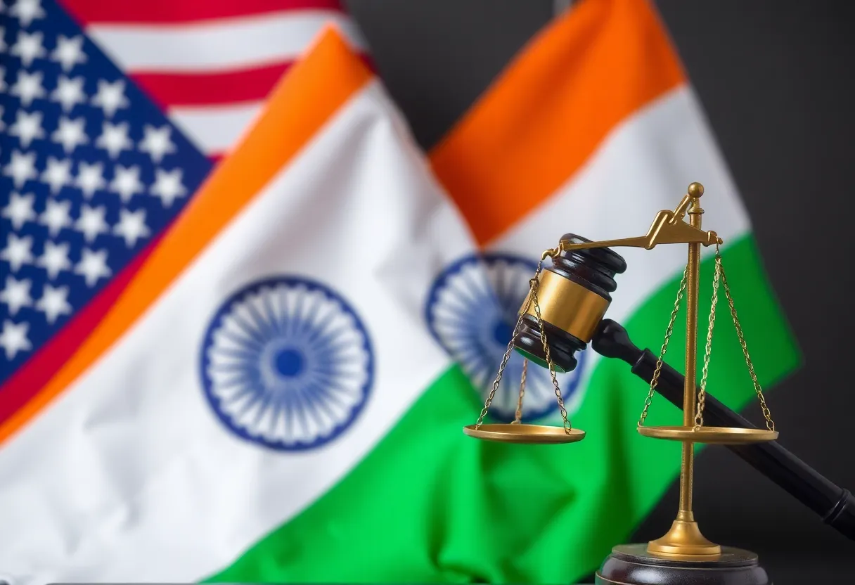 Flags of the United States and India symbolizing extradition cooperation