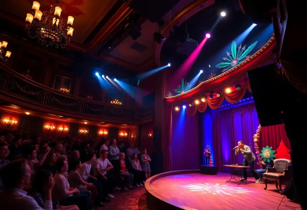 A lively scene from the It's Giving Cabaret performance at the Wanamaker Building.