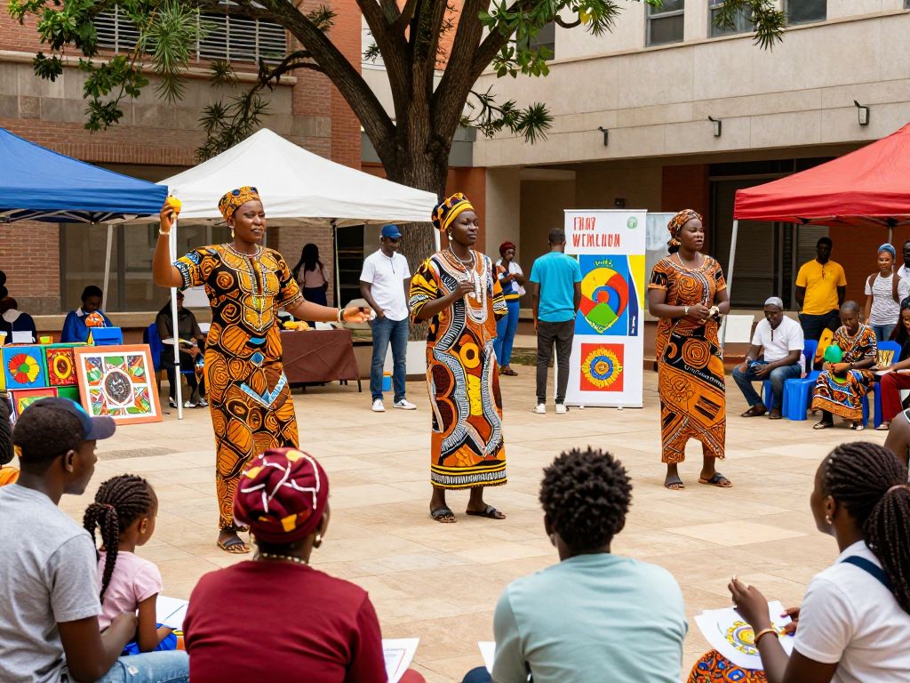 Community members participating in Kwanzaa Celebration events at Penn Museum.