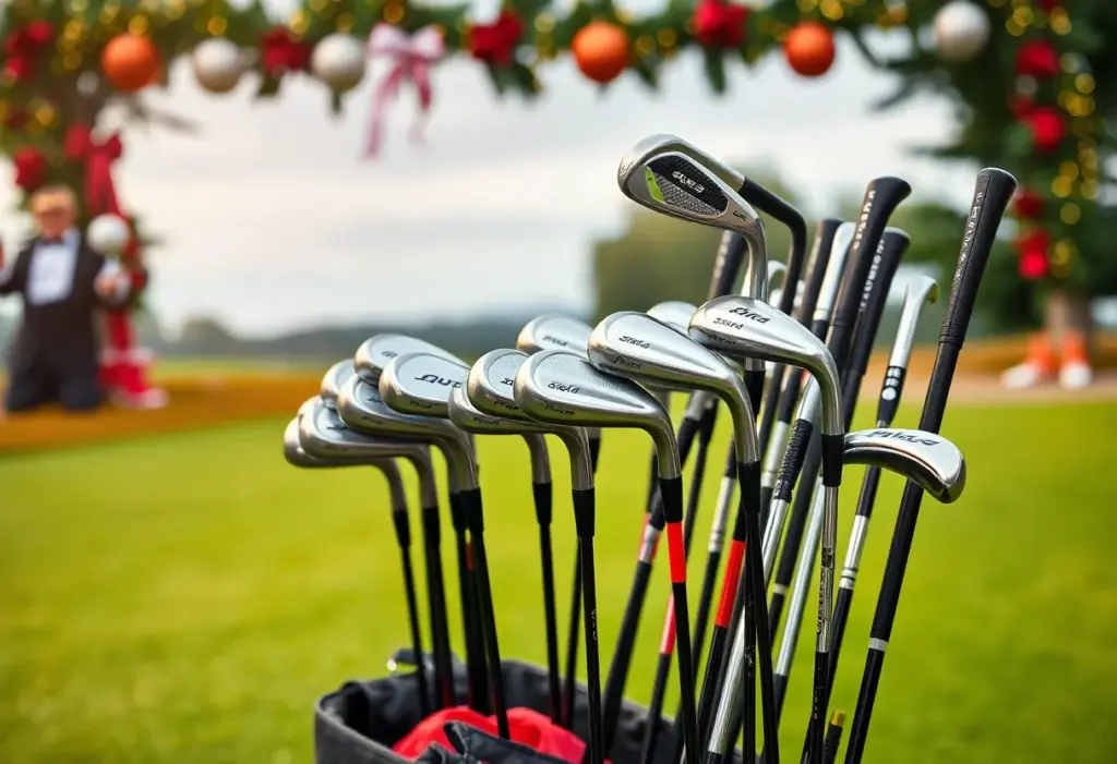 Display of left-handed golf clubs on sale