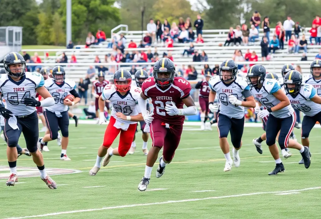 Players in action during a Liberty High School football game