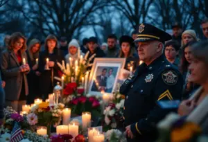 Candlelight memorial for a police officer in Philadelphia
