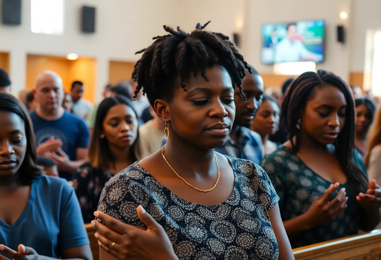 Community prayer session at Milestone Church