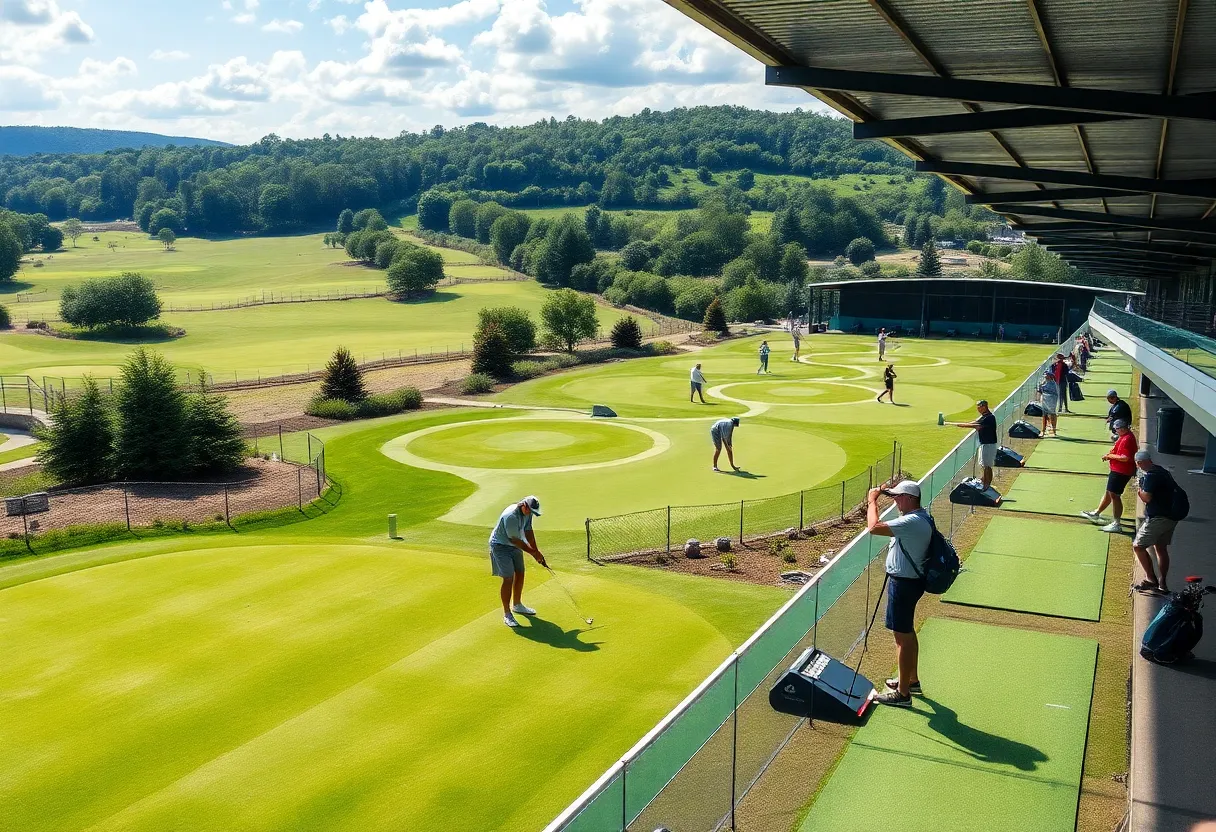 Students practicing at the new golf academy in Florida