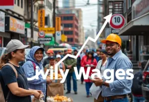 Workers in New Jersey celebrating minimum wage increase