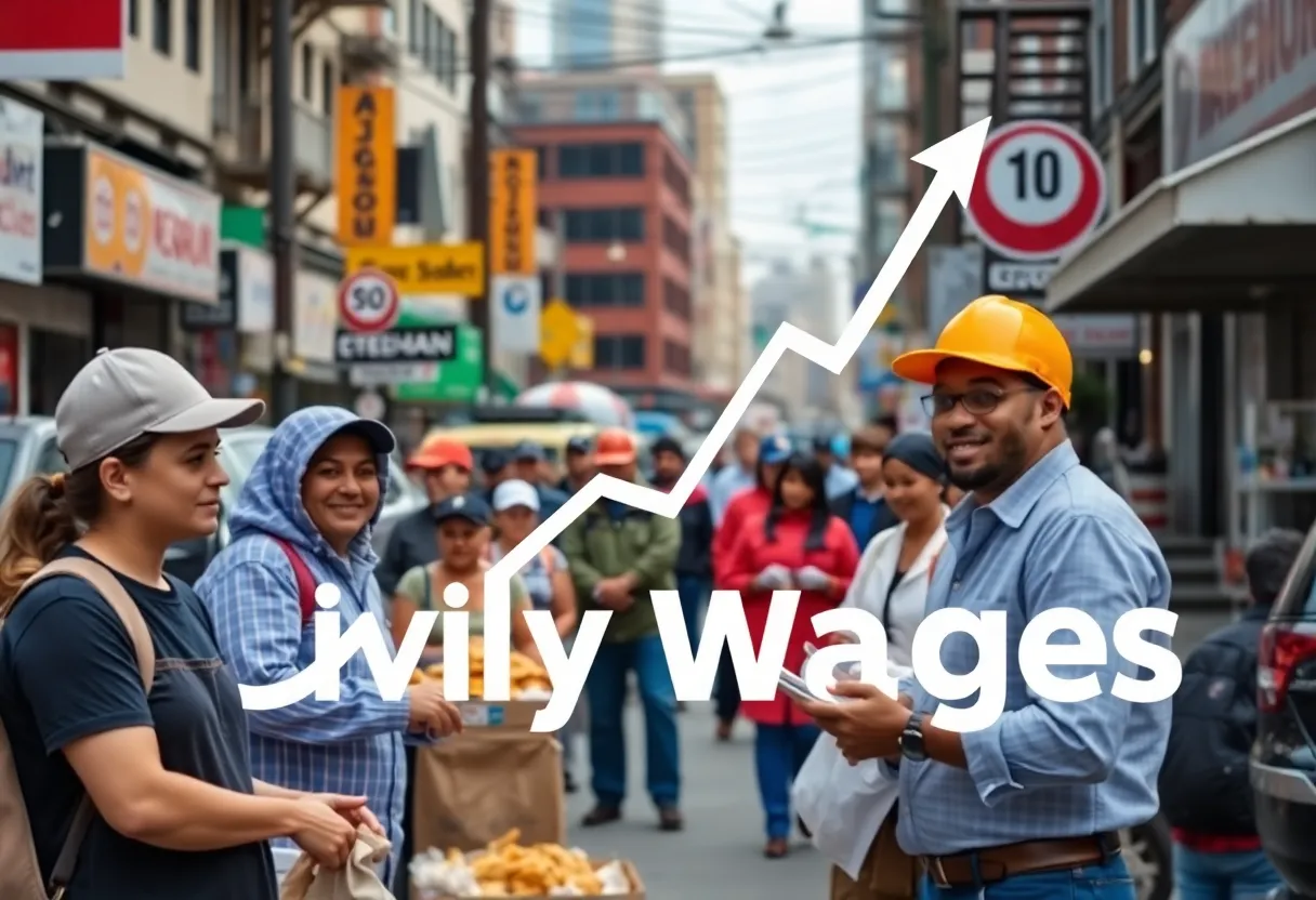 Workers in New Jersey celebrating minimum wage increase