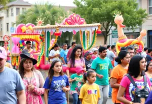Families and participants at the Newtown holiday parade celebrating inclusion.