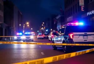 Police car at the scene of a shooting in North Philadelphia