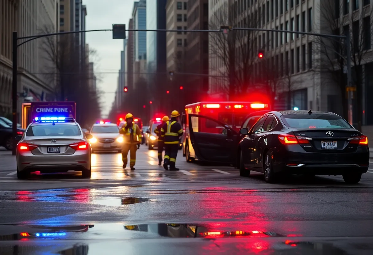 Scene of a crash involving an Uber vehicle in North Philadelphia.