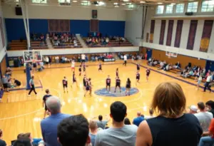 Norwalk High School girls basketball team celebrating their victory